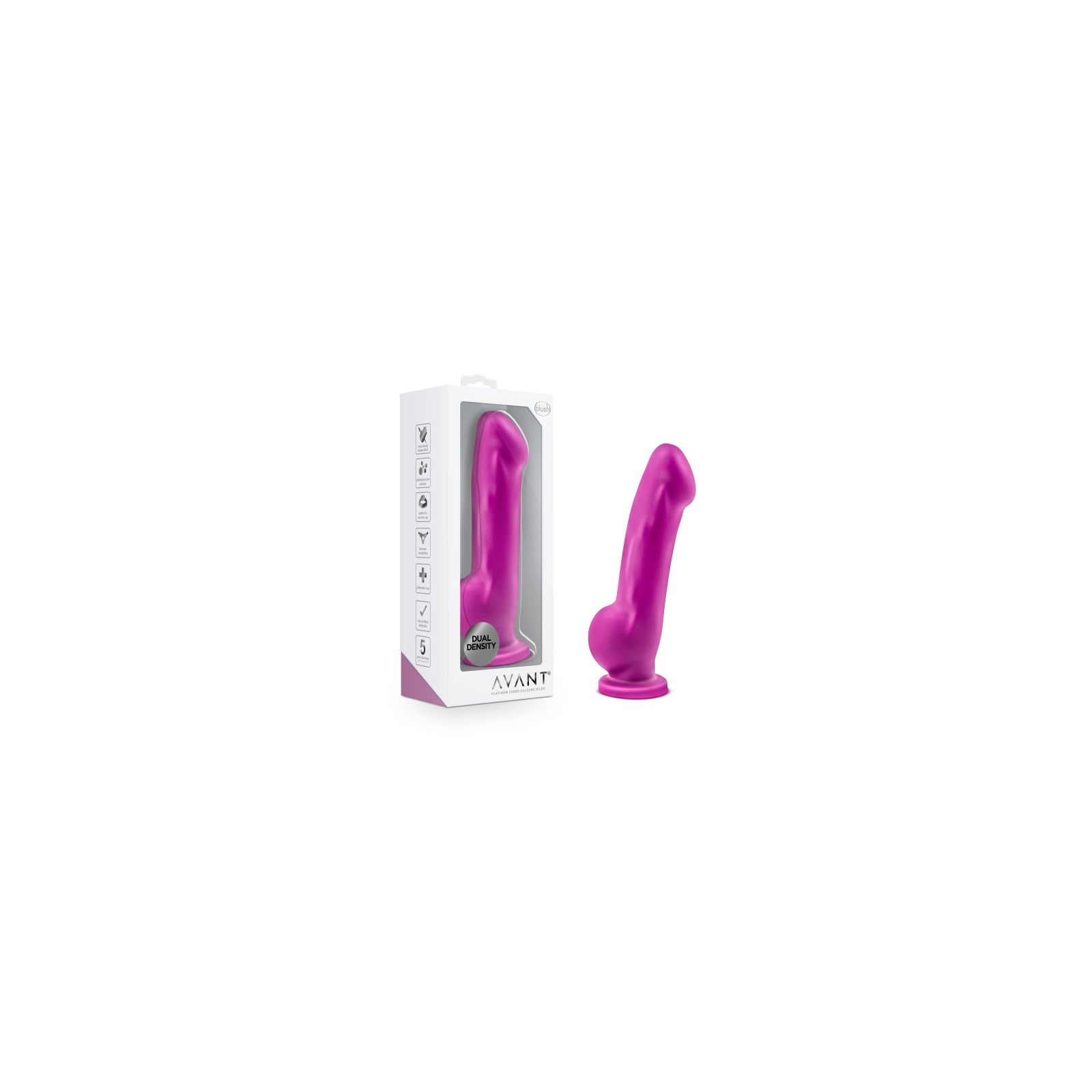 Avant D7 Ergo 7.5 in. Dual Density Silicone Dildo Violet