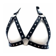 Leather Female Chest Harness Black