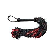 Leather Long Flogger Burgundy & Black