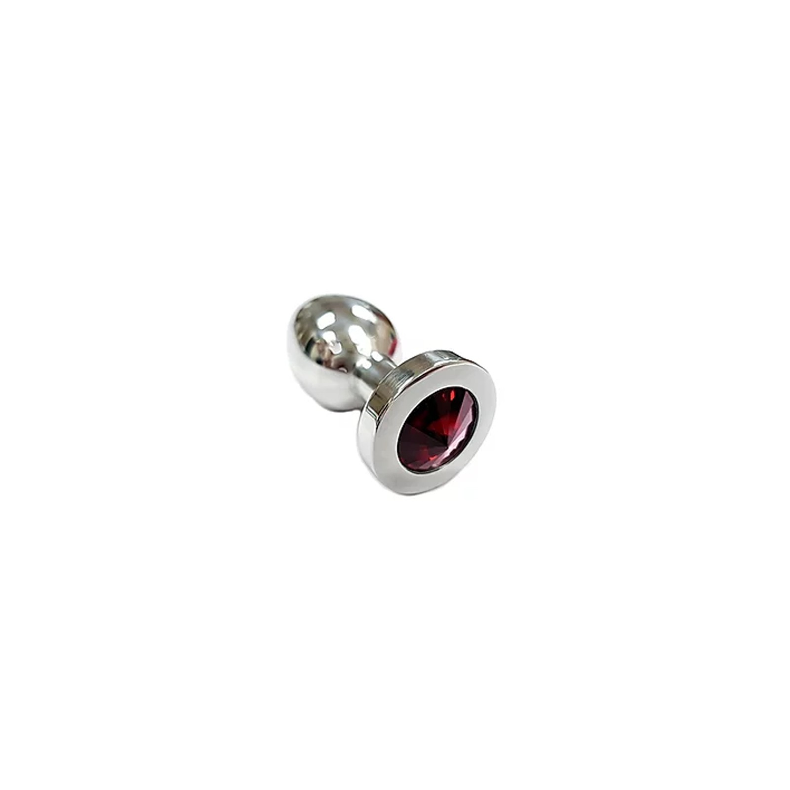 Stainless Steel Medium Butt Plug - Red Crystal