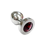 Stainless Steel Medium Butt Plug - Red Crystal