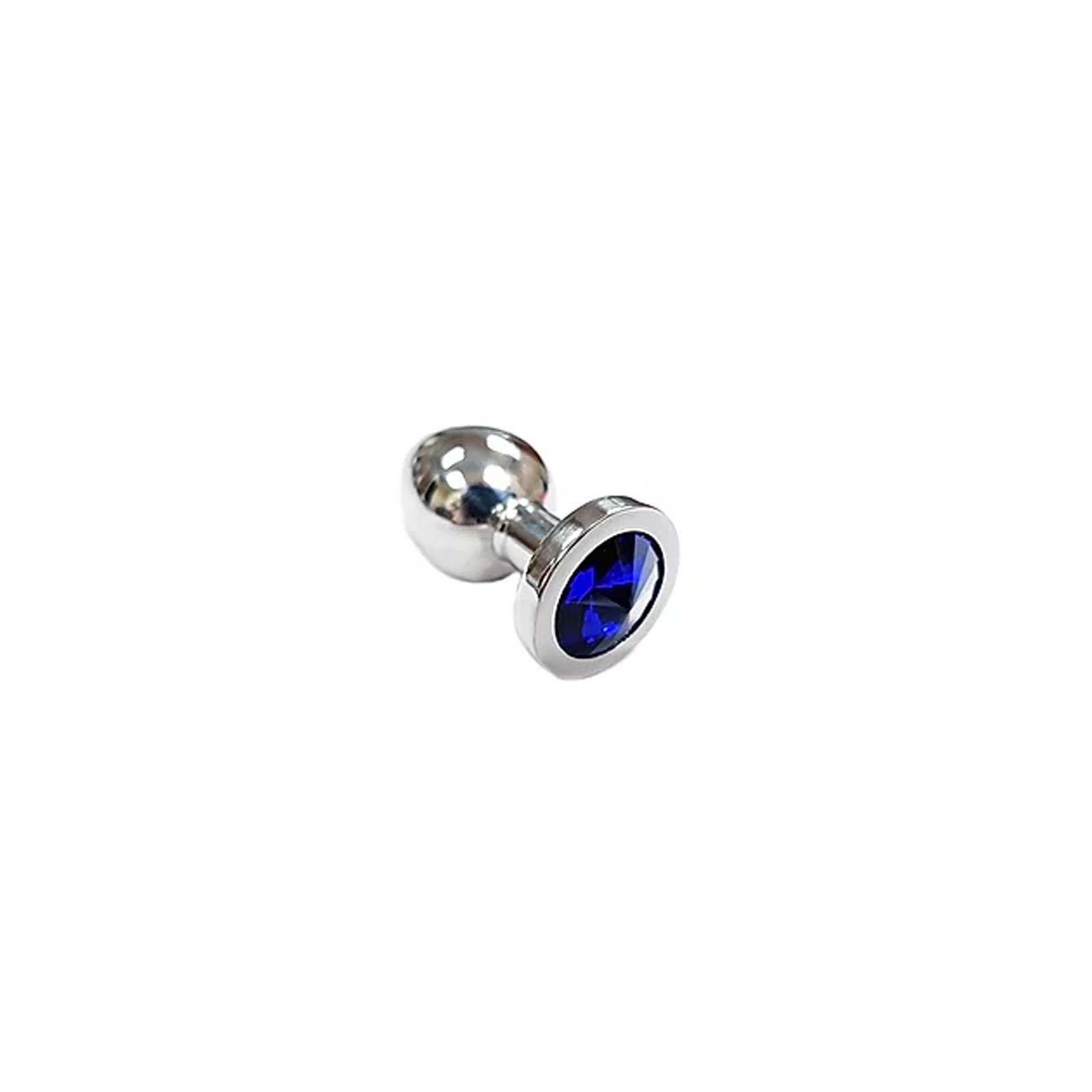 Small Stainless Steel Butt Plug with Blue Crystal