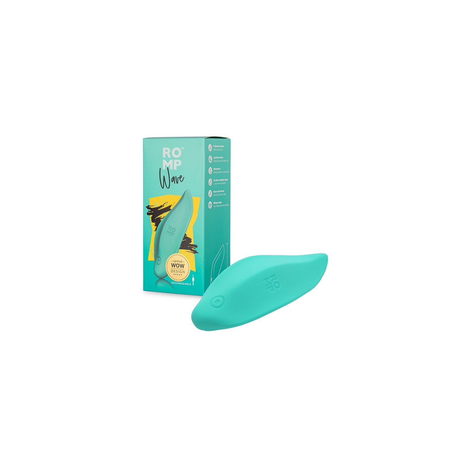 ROMP Wave Rechargeable Silicone Vibrator - Mint