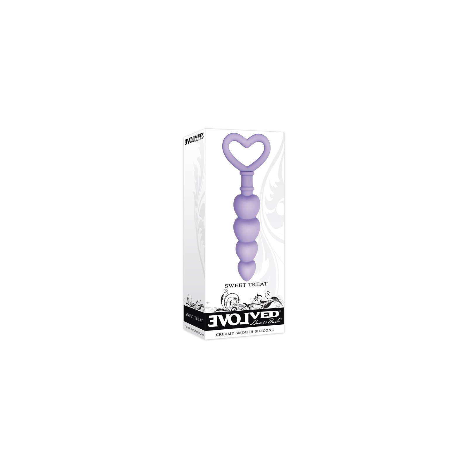 Evolved Sweet Treat Heart-Shaped Beaded Silicone Anal Plug Light Purple