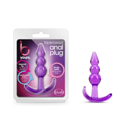 B Yours Triple Bead Anal Plug Purple