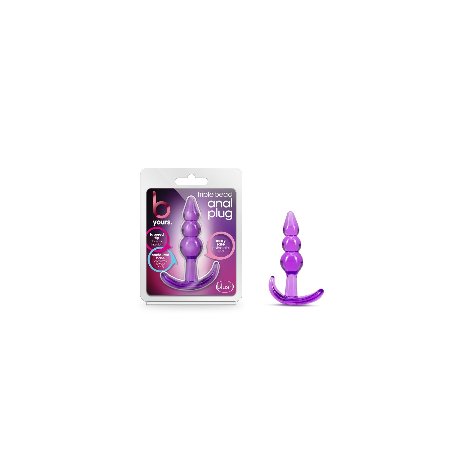 B Yours Triple Bead Anal Plug Purple