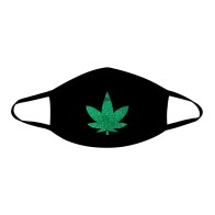 Mascarilla con Hoja de Marihuana Brillante Neva Nude - Elegante y Divertida