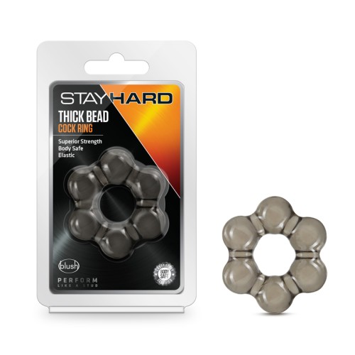 Stay Hard Thick Bead Cockring Black