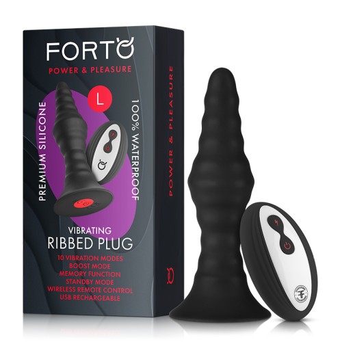 Forto Vibrating Ribbed Plug Remote-Controlled