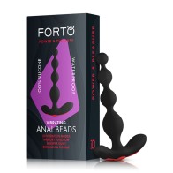 Forto Rechargeable Vibrating Anal Beads - Black