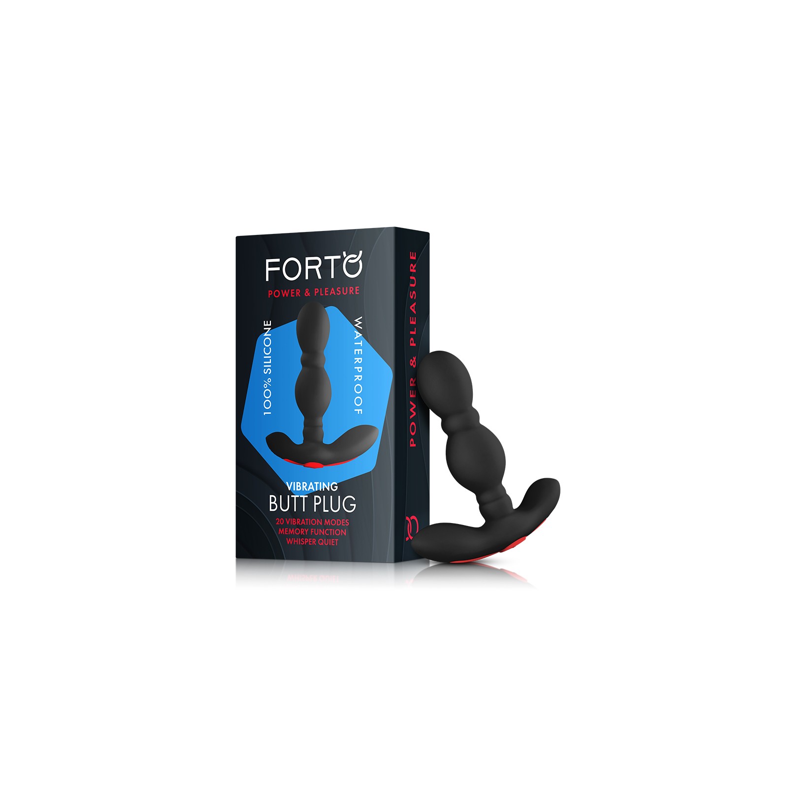 Forto Rechargeable Vibrating Anal Plug Black