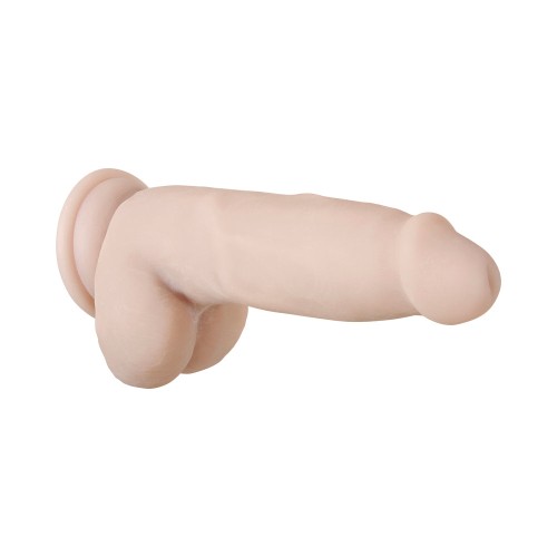 Evolved Real Supple Poseable 7 in. Realistic Dildo With Balls Beige