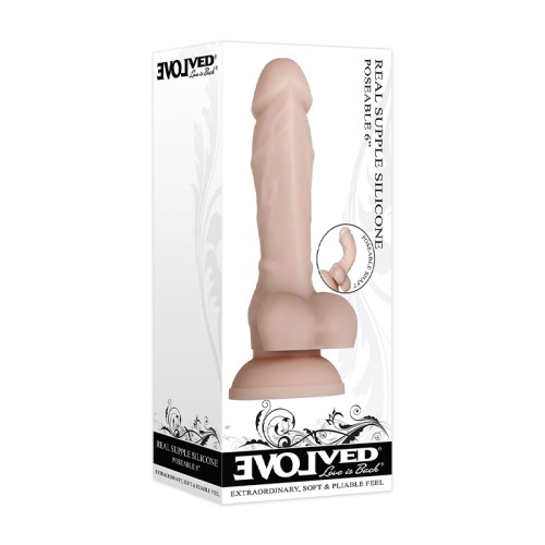 Evolved Real Supple 6" Poseable Dildo in Beige