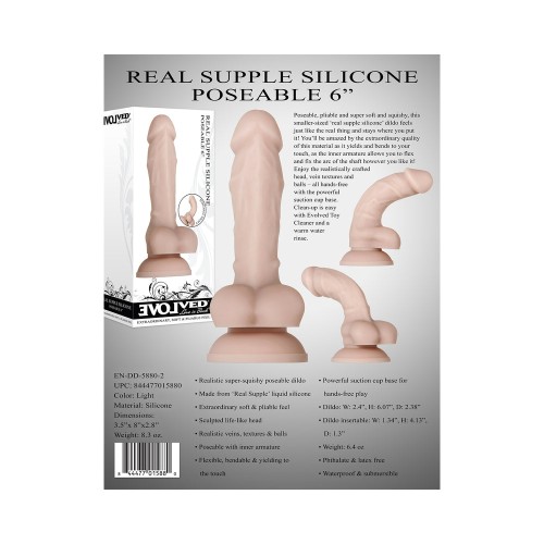 Dildo Poseable de Silicona Real Suave Evolved Beige