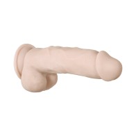 Evolved Real Supple Girthy Poseable Dildo With Balls Beige