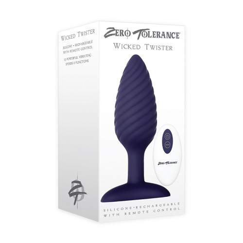 Plug Anal Vibrante Texturizado Zero Tolerance Wicked Twister Púrpura