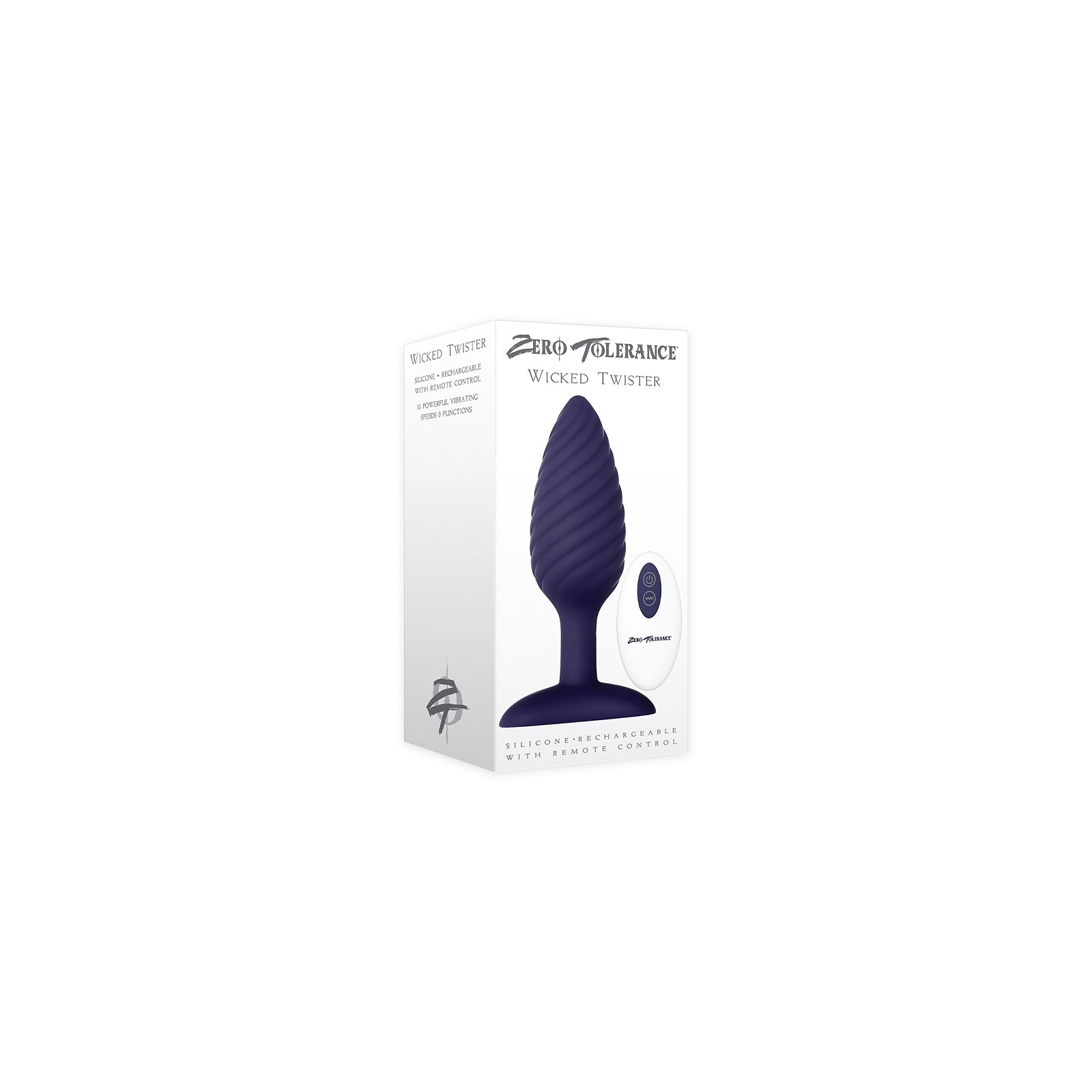 Zero Tolerance Wicked Twister Textured Vibrating Anal Plug Purple