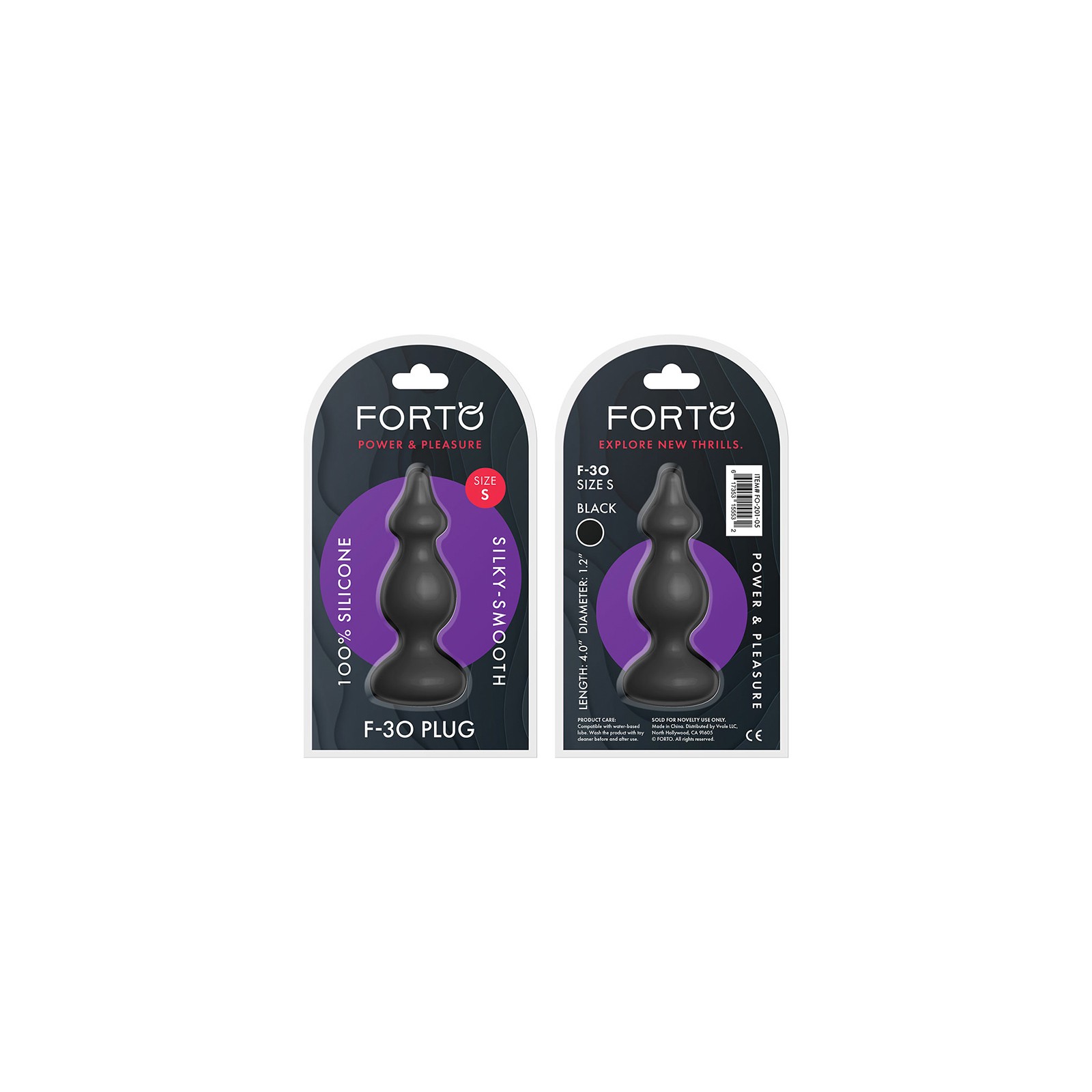 Forto F-30 Small Silicone Anal Plug - Black