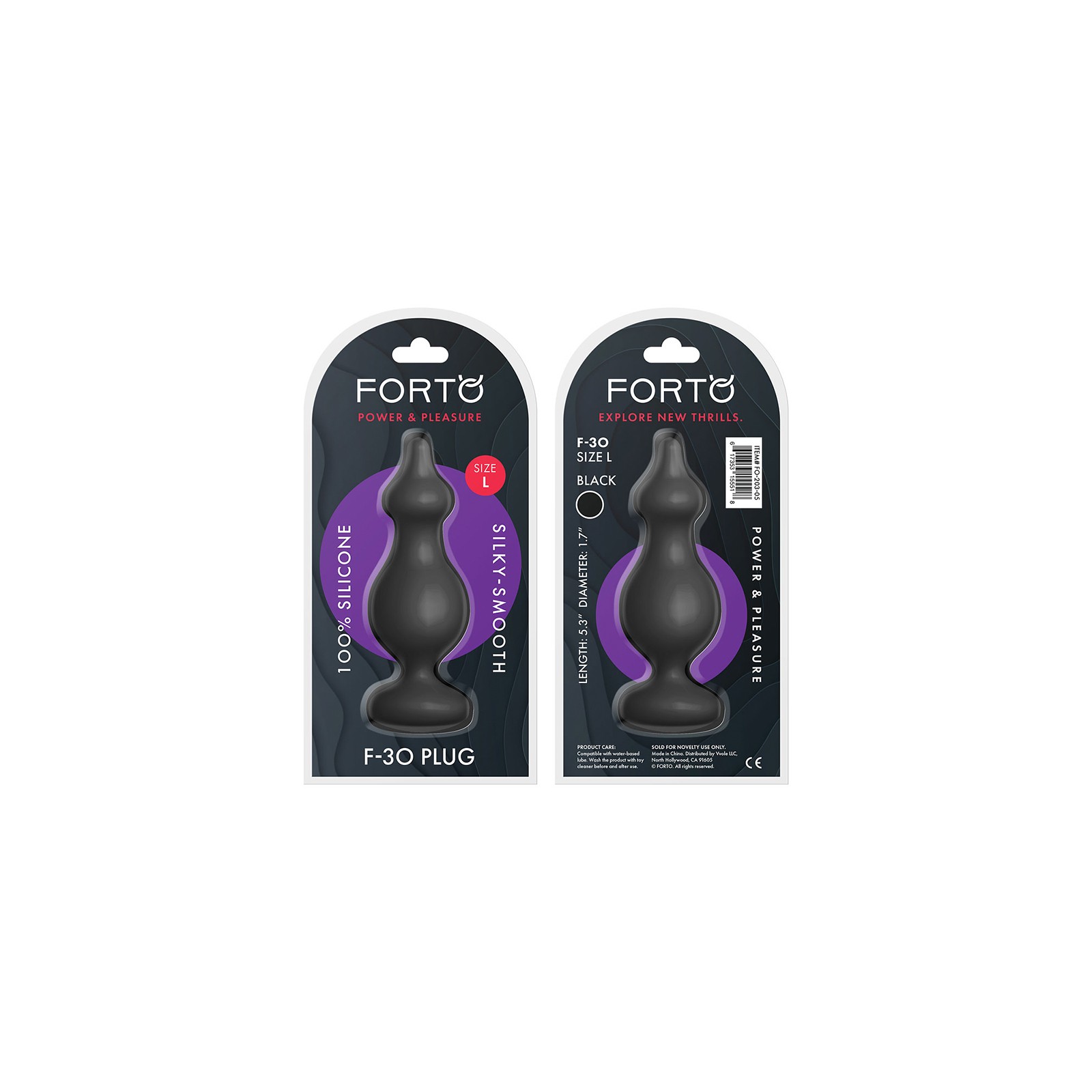 Forto F-30 Pointer Large Silicone Anal Plug in Black