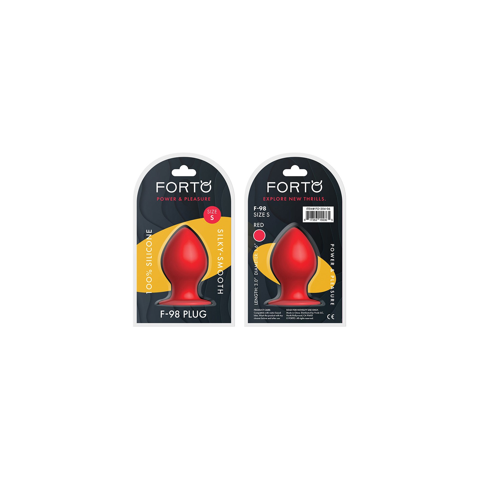 Forto F-98 Small Cone Silicone Anal Plug Red