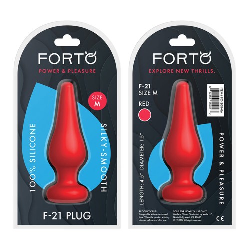 Plug Anal de Silicona en Forma de Gota Forto F-21 Mediano Rojo