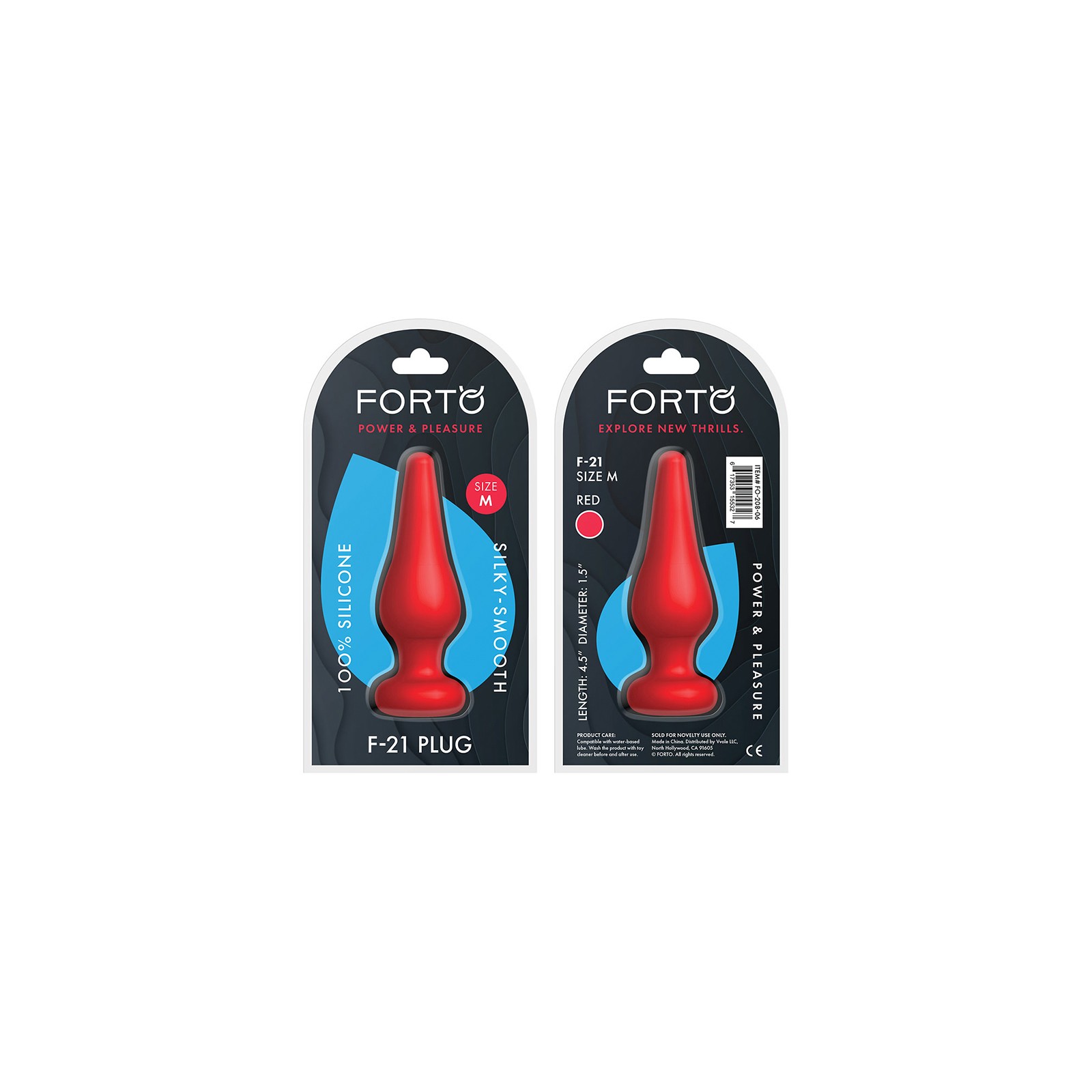 Plug Anal de Silicona en Forma de Gota Forto F-21 Mediano Rojo