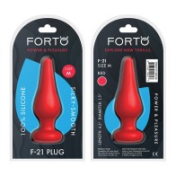 Plug Anal de Silicona en Forma de Gota Forto F-21 Mediano Rojo