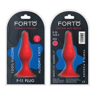 Plug Anal de Silicona Forto F-11 Lungo - Pequeño Rojo