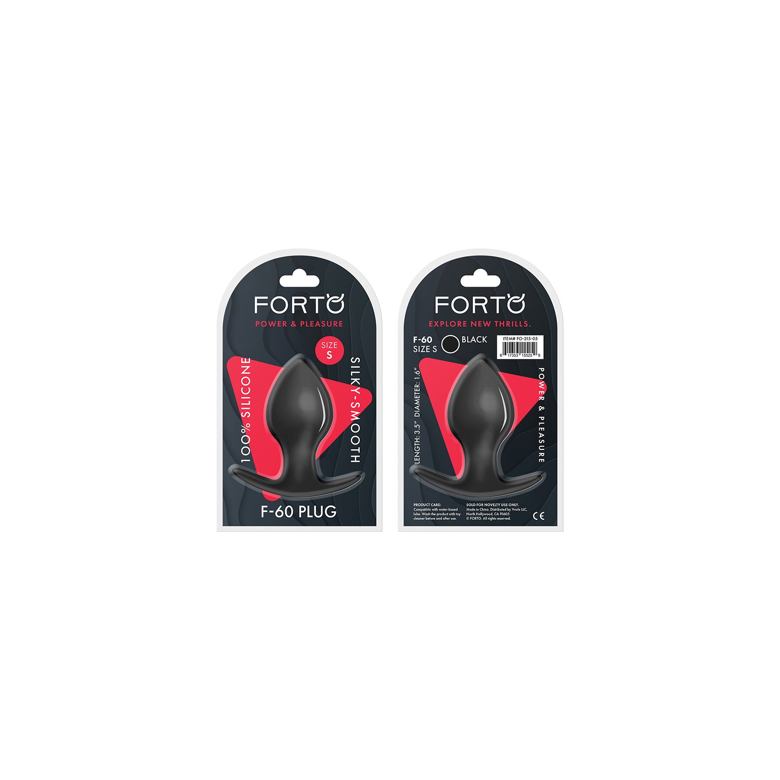 Forto F-60 Spade Silicone Anal Plug Small Black