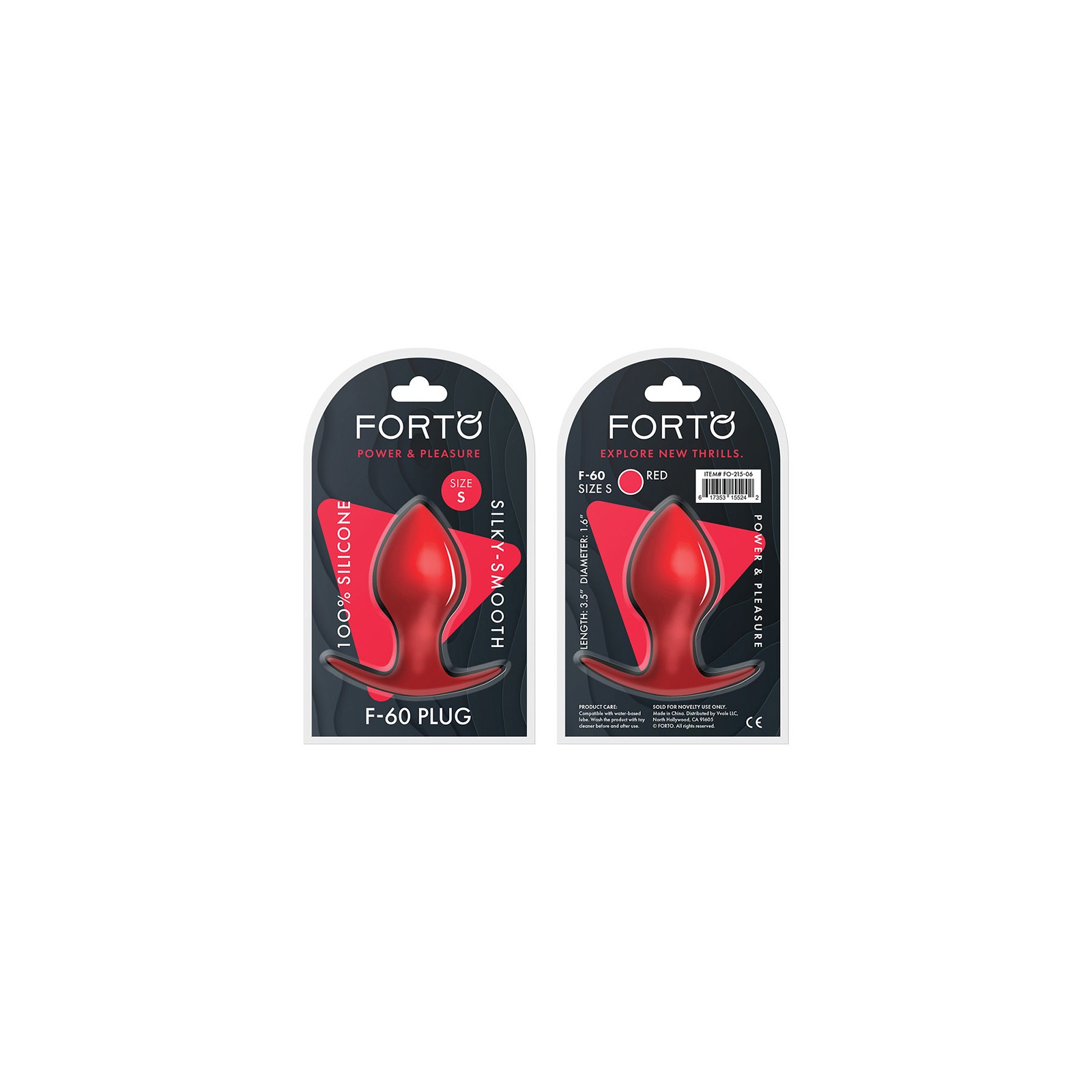 Forto F-60 Plug Anal Pequeño de Silicona Roja