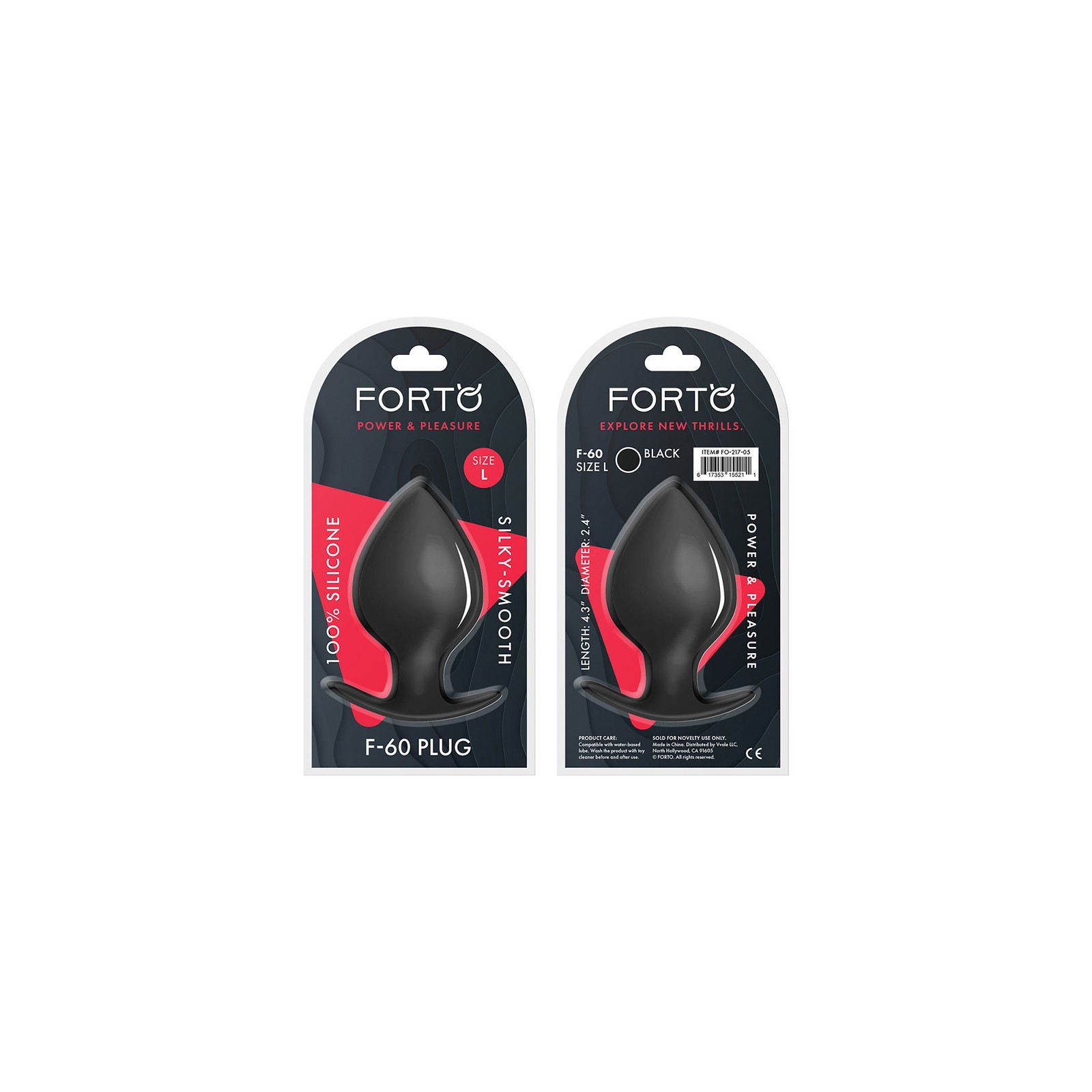 Forto F-60 Spade Silicone Anal Plug Large Black