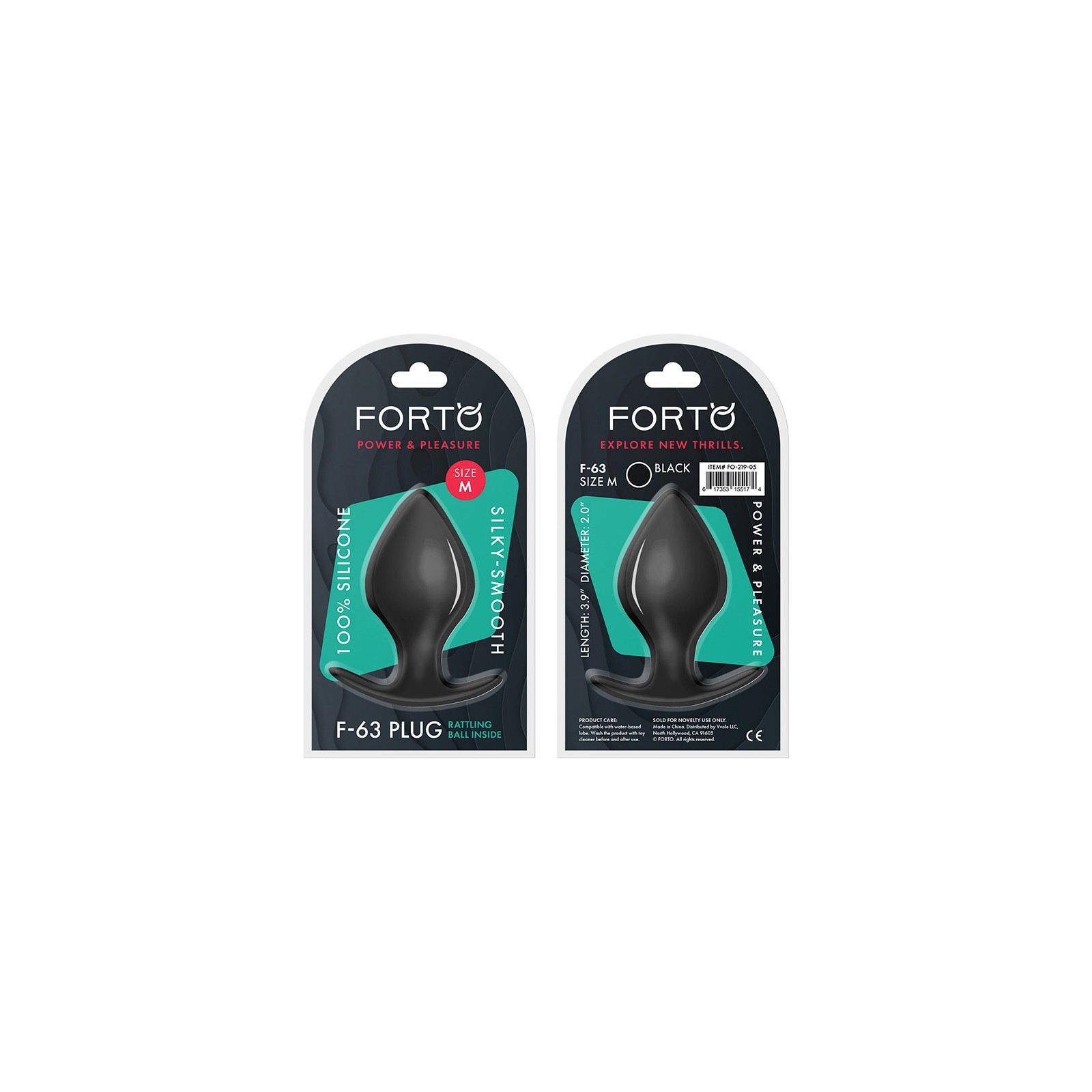 Forto F-63 Rattler Silicone Anal Plug Medium