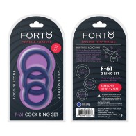 Forto F-61 Silicone Cockring Set Blue