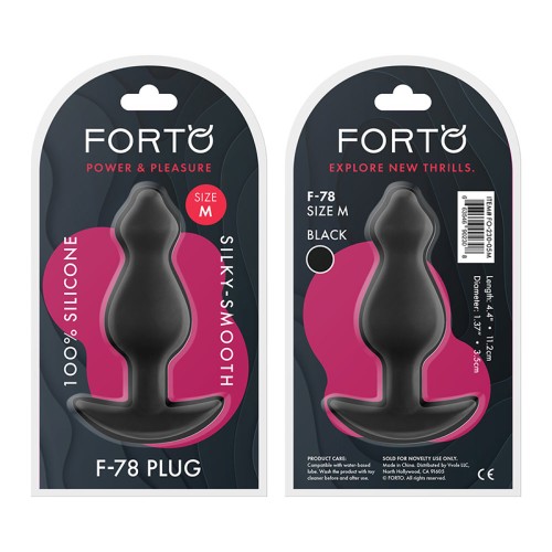 Forto F-78 Medium Black Silicone Anal Plug