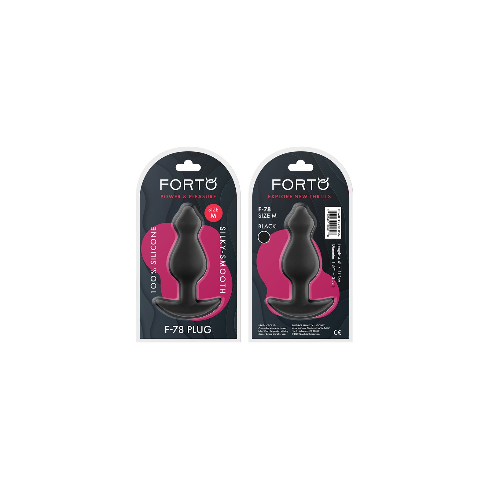 Forto F-78 Medium Black Silicone Anal Plug