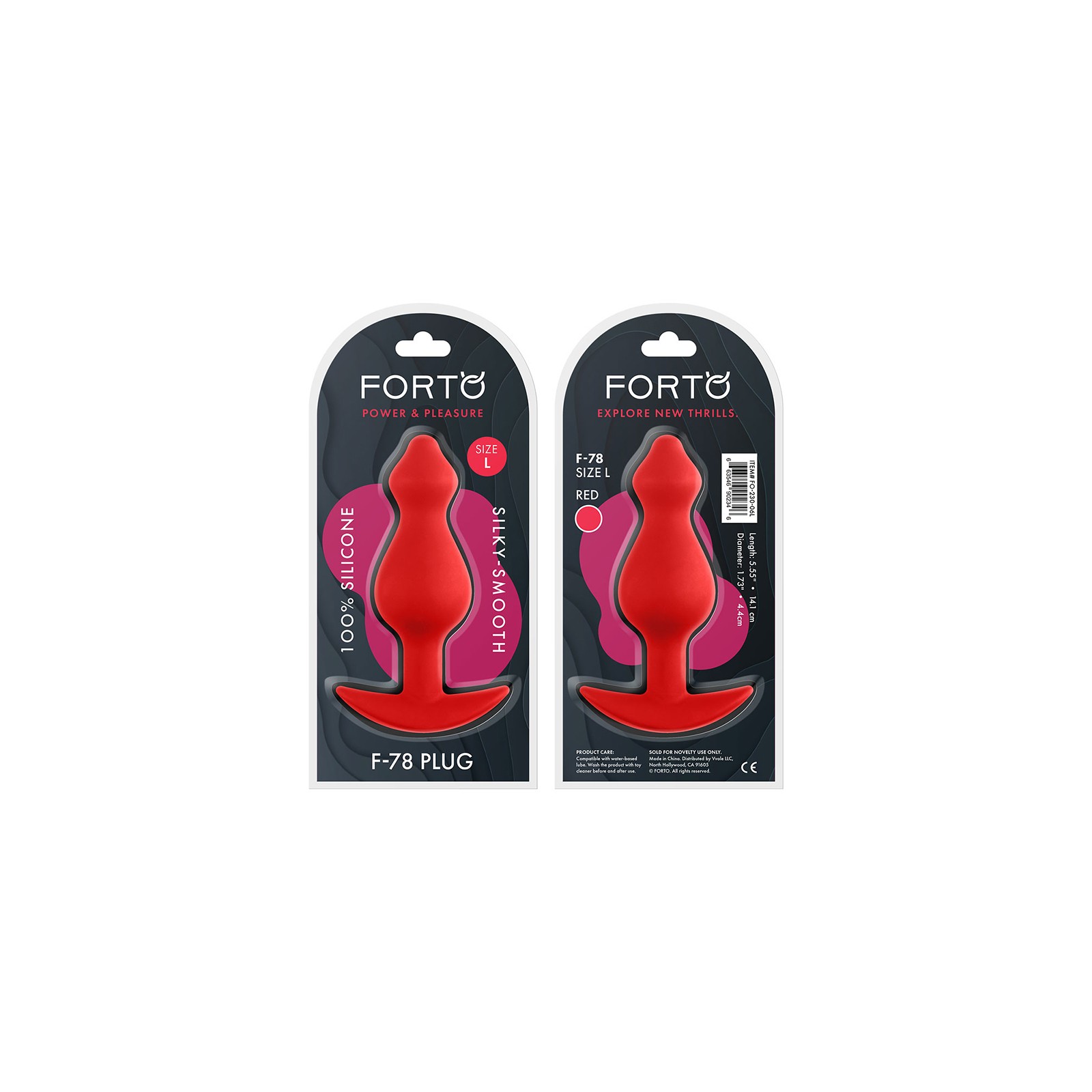 Plug Anal de Silicona Grande Forto F-78 Pointee Rojo