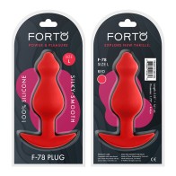 Plug Anal de Silicona Grande Forto F-78 Pointee Rojo