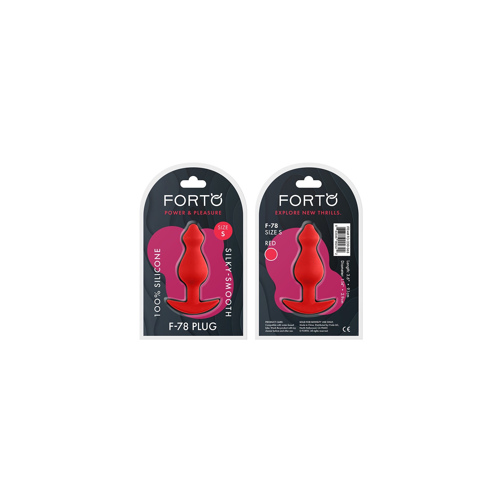 Plug Anal de Silicona Forto F-78 Pequeño Rojo