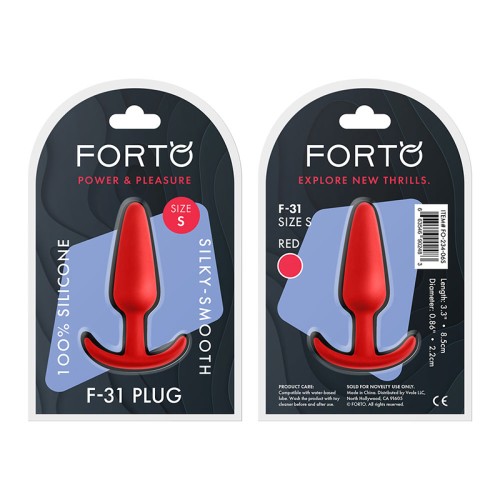 Forto F-31 Silicone Anal Plug - Small Red