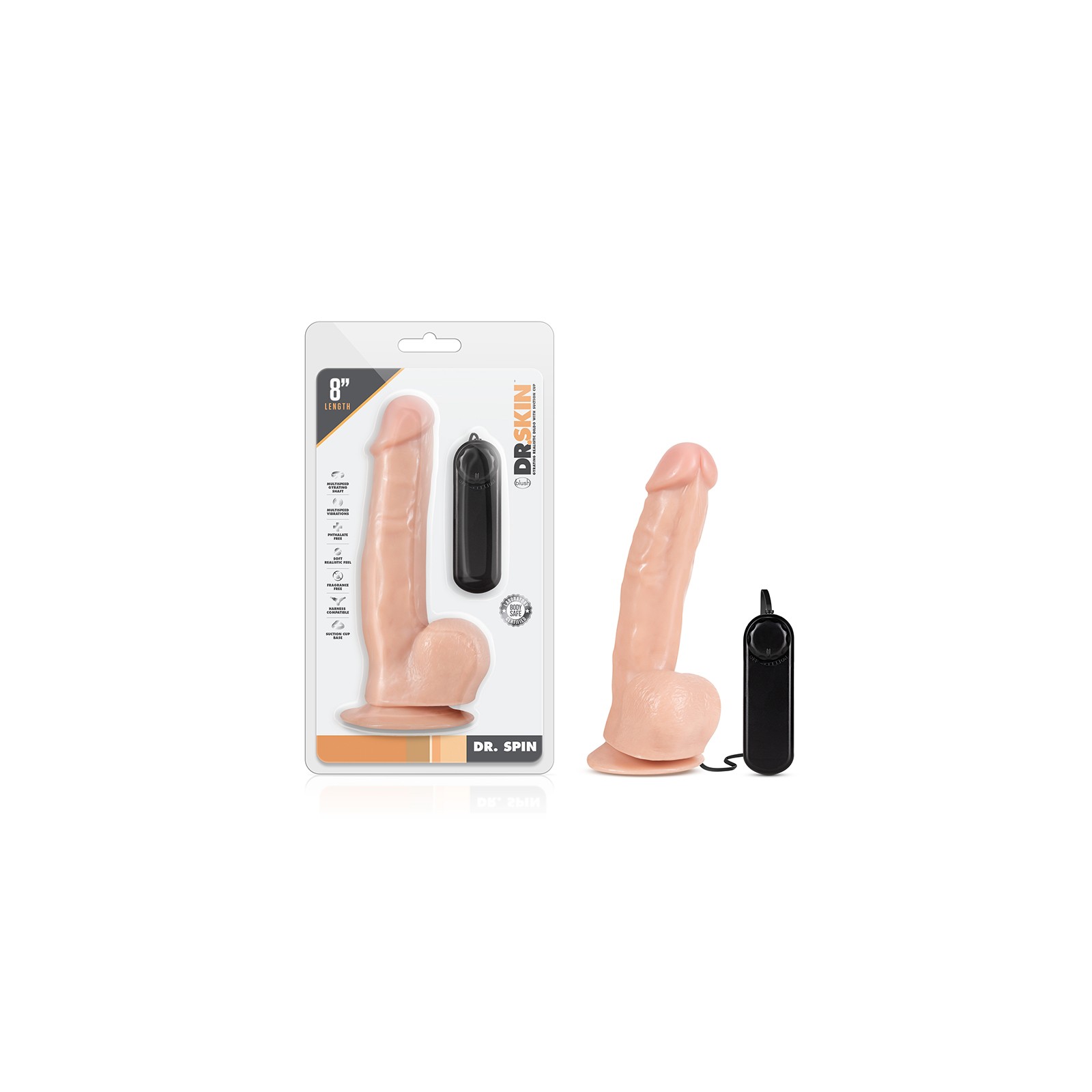 Dildo Vibrante Dr. Skin Dr. Spin - Experiencia Giratoria Definitiva