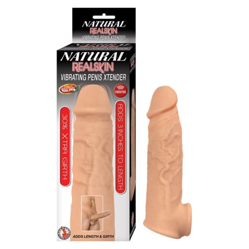 Natural Realskin Vibrating Penis Extender for Enhanced Pleasure