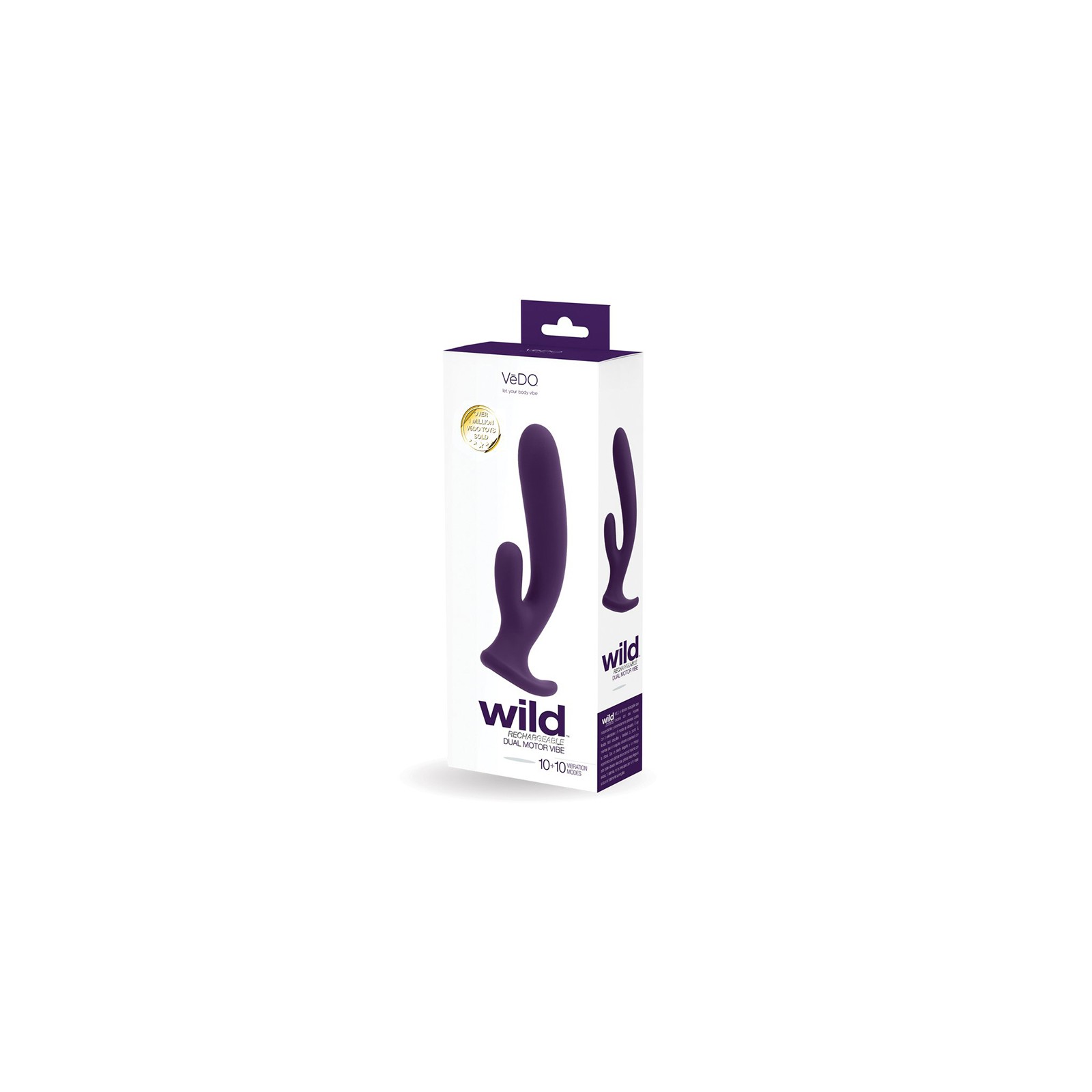 Vibrador Dual Recargable Vedo Wild de Silicona para Placer Sensacional