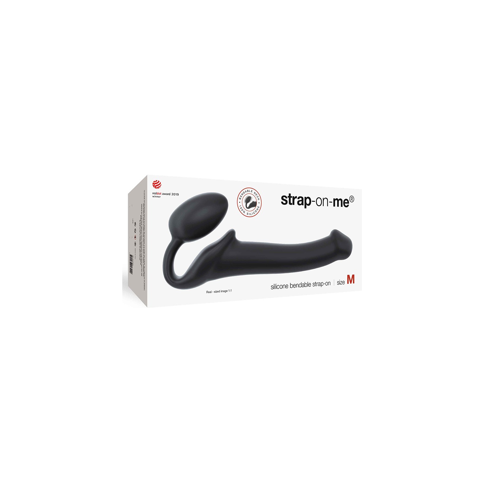 Strap-On-Me Dildo Semi-Realista Neopreno Flexible Negro M