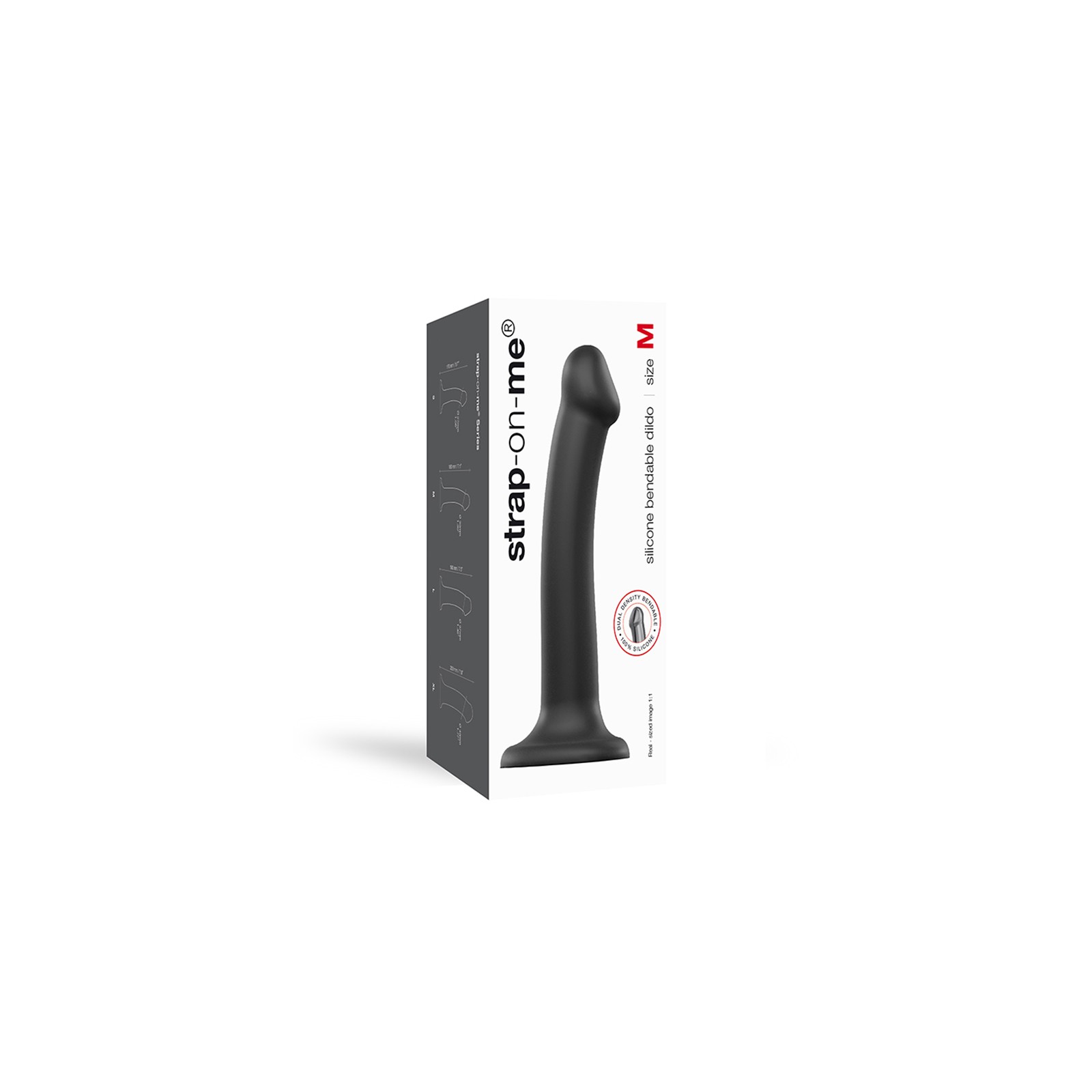 Dildo Succión Silicona Doble Densidad Adaptable Strap-On-Me Negro M