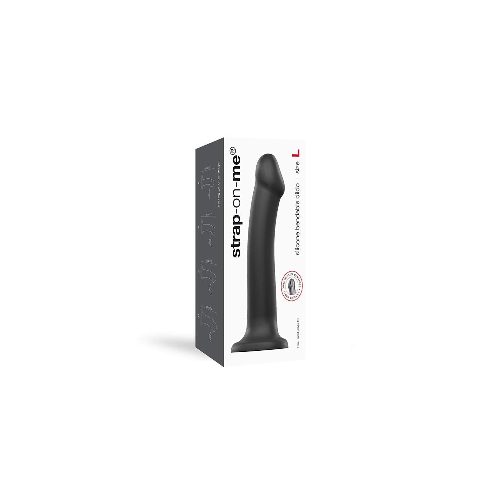 Strap-On-Me Dildo de Silicona de Doble Densidad Ajustable Negro L