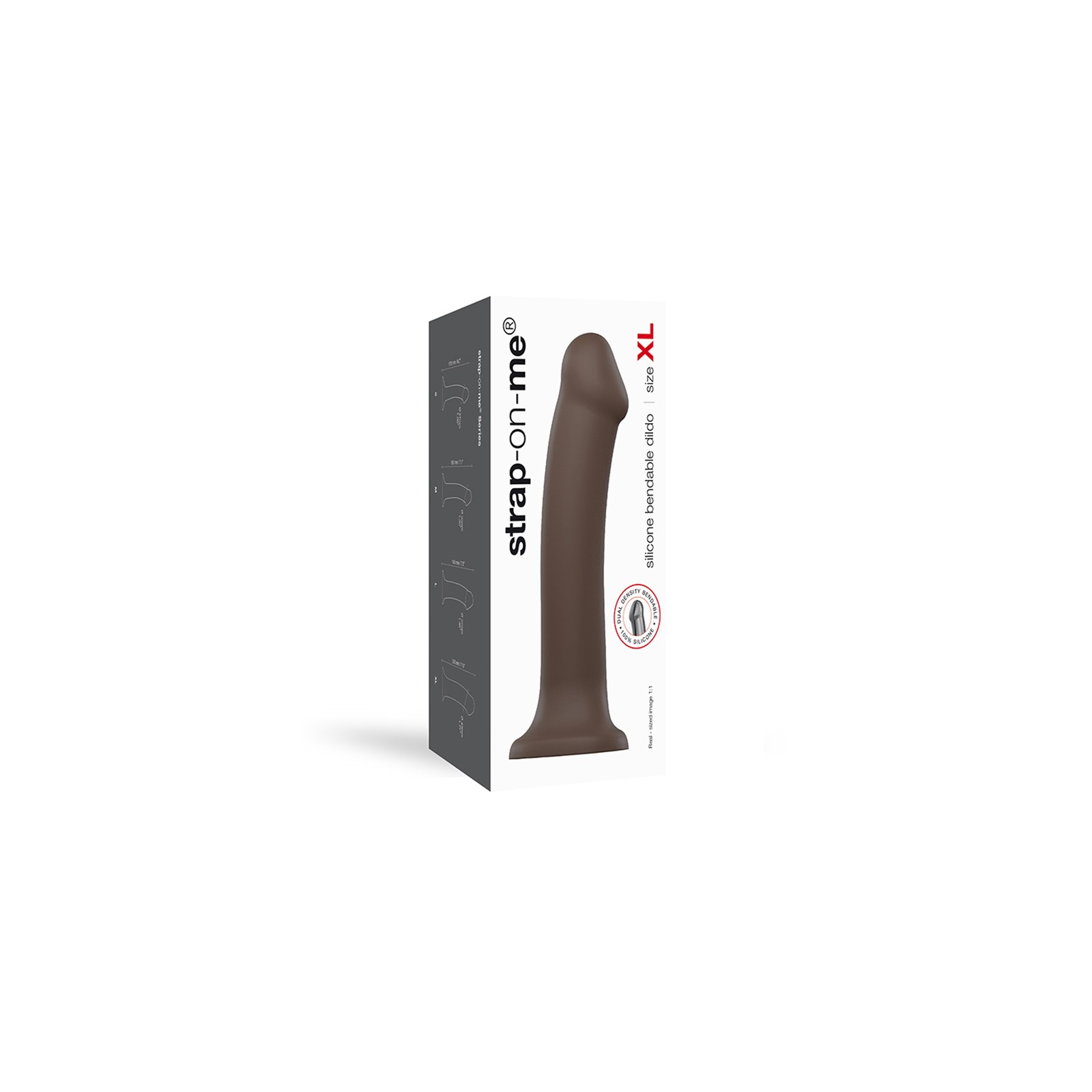 Strap-On-Me Bendable Silicone Dildo Chocolate XL