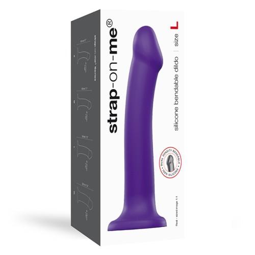 Dildo Flexible de Silicona de Densidad Dual - Strap-On-Me, Púrpura L