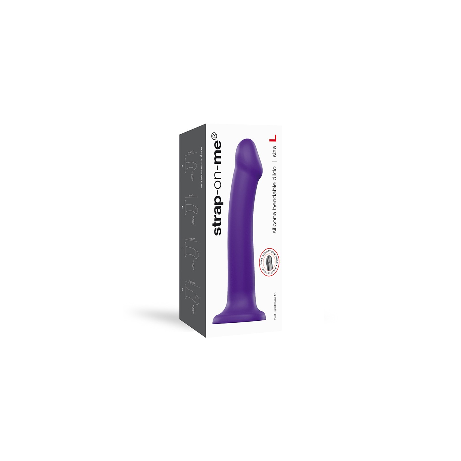 Bendable Dual-Density Silicone Dildo - Strap-On-Me, Purple L