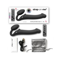 Strap-On-Me Rechargeable Remote-Controlled Silicone Vibrating Strap-On Black L