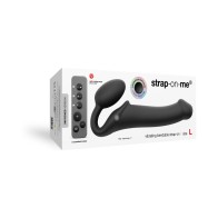 Strap-On-Me Rechargeable Remote-Controlled Silicone Vibrating Strap-On Black L